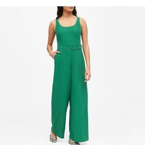 Banana Republic Elegant Green Sleeveless Jumpsuit